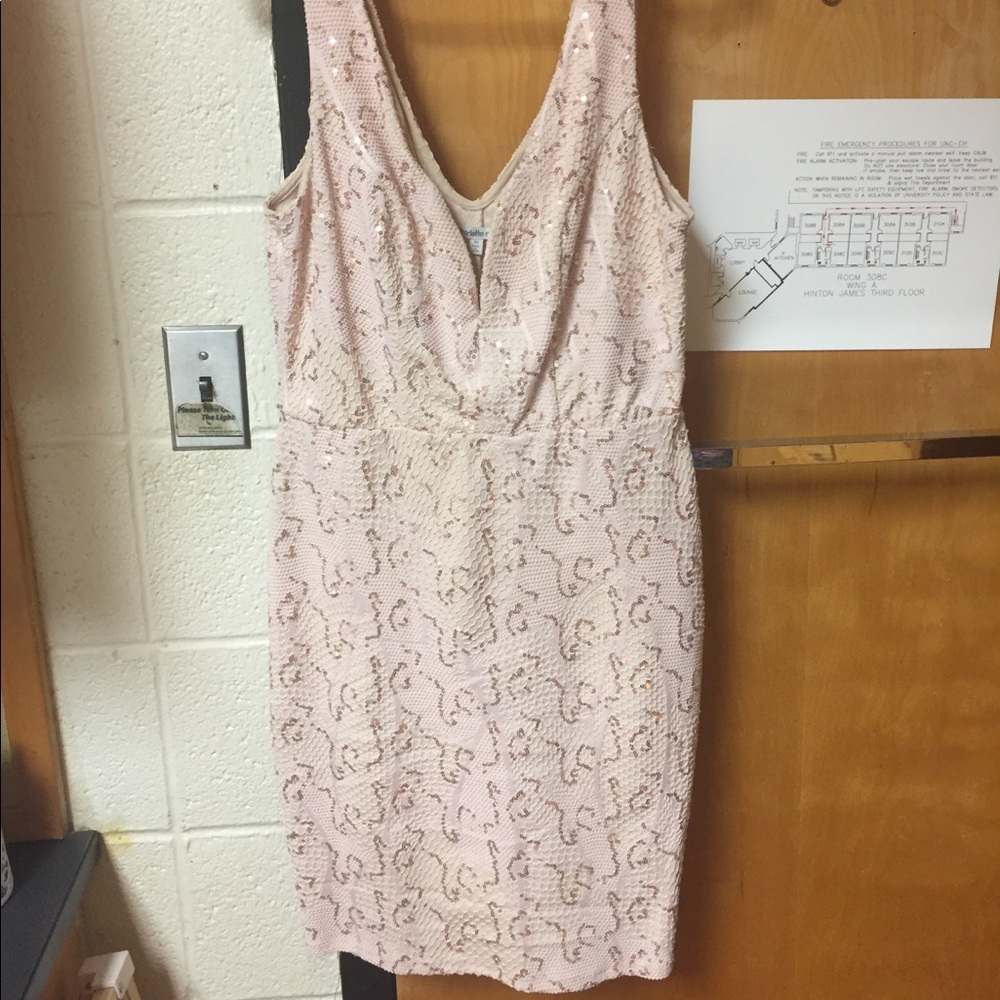 Fitted light pink glitter/beaded dress